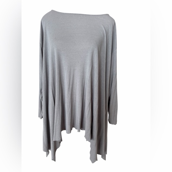 COS Oversized Grey Asymmetric Tunic Top | Minimalist Drape L - Picture 2 of 6